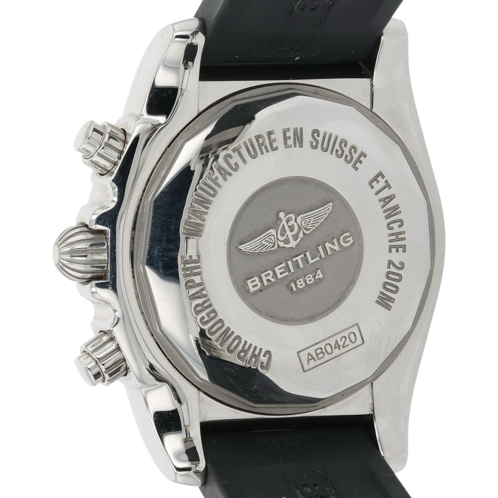 Breitling Chronomat Stainless Steel Black Dial 44mm Automatic Mens Watch AB0420