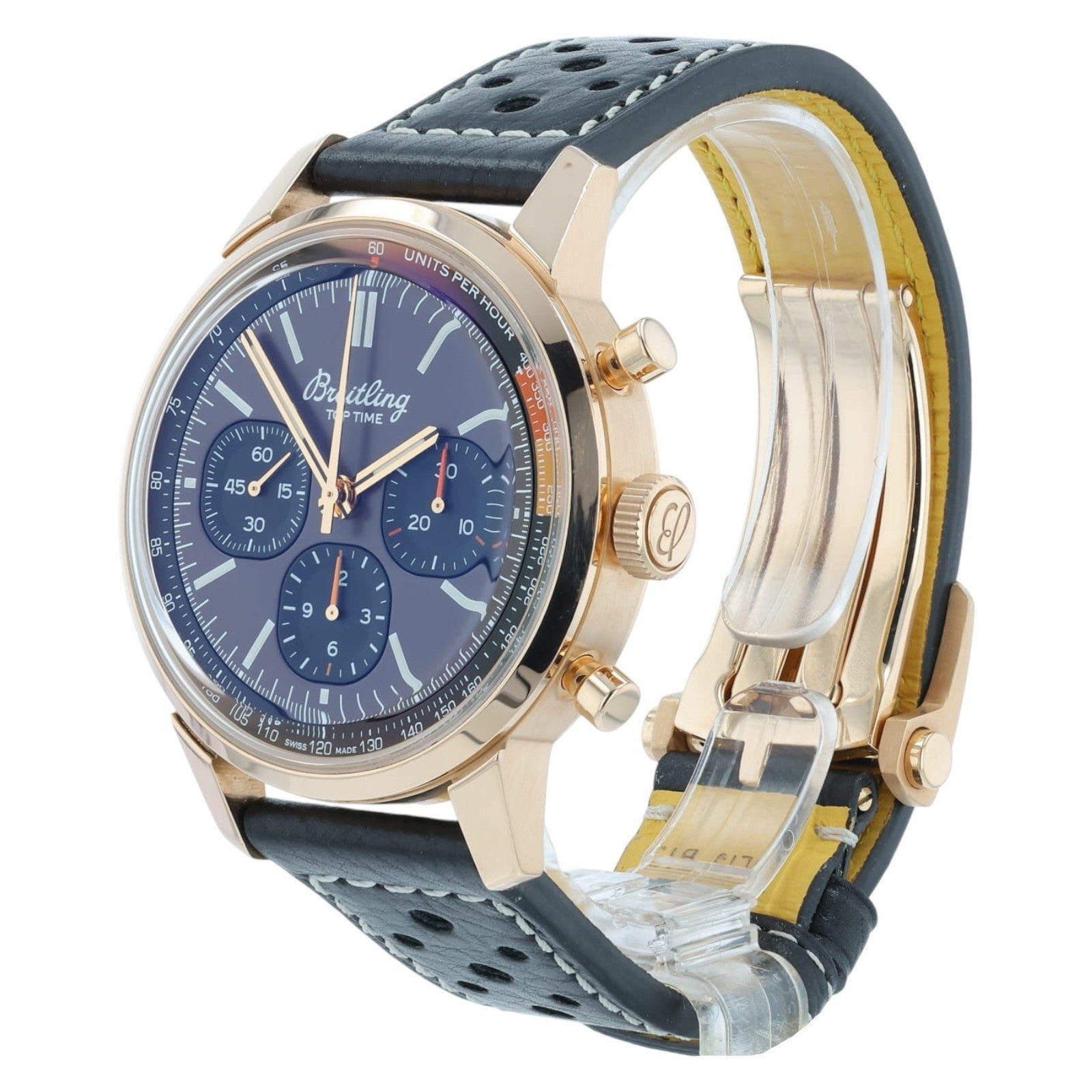 Breitling Top Time 18k Rose Gold Brown Dial 41mm Automatic Mens Watch RB0176