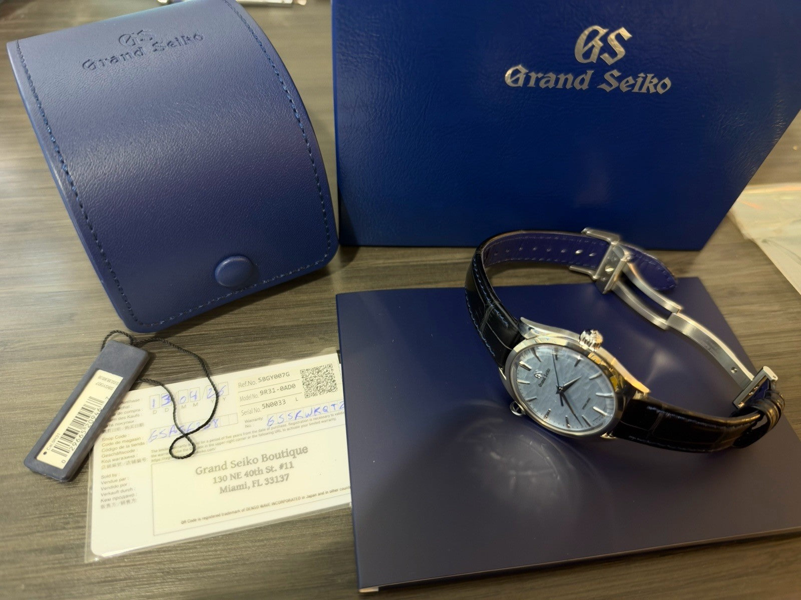 2026 Grand Seiko Omiwatari Blue Dial Steel 38.5mm Manual Men's Watch SBGY007