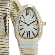 Bvgari Serpenti Tubogas Silver Color Dial Gold & Steel 35mm Quartz Womens 103797