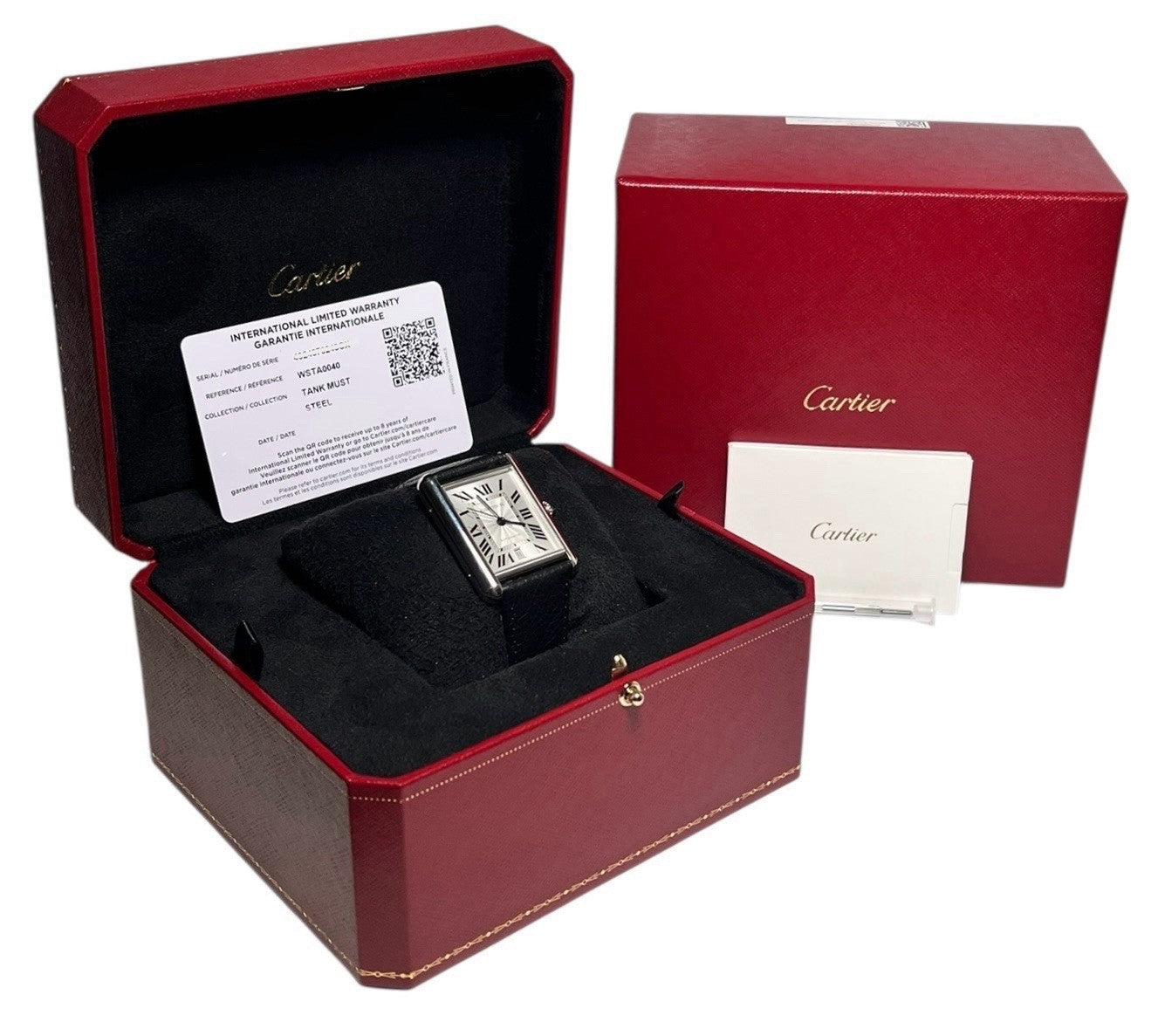 Cartier Tank Stainless Steel Silver Dial 31mm Automatic Men's Watch WSTA0040