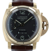 Panerai Luminor 8 Day GMT Brown Dial 18k Rose Gold 44mm Manual Wind PAM00289