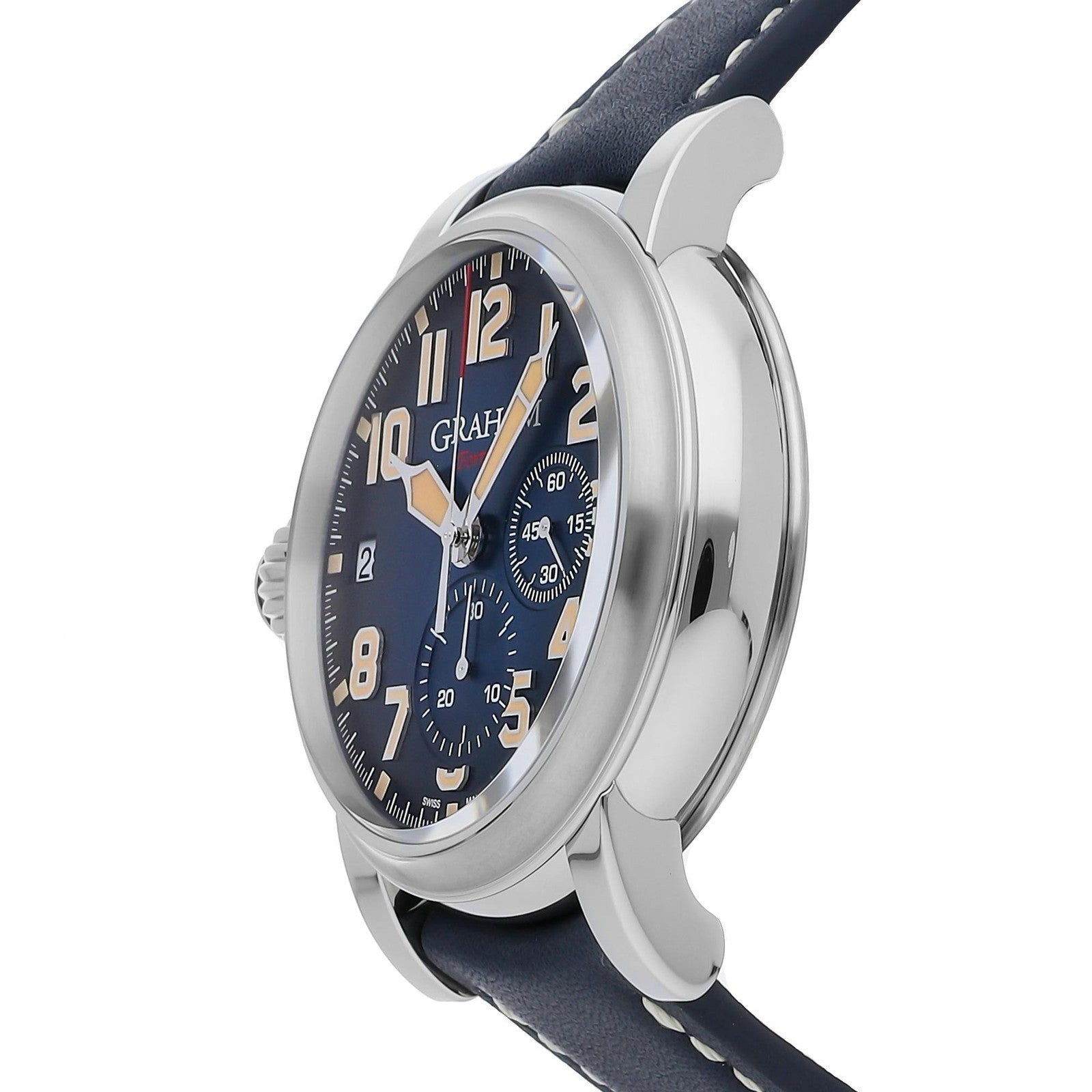 Graham Fortress Left Hand Limited Edition Auto 47mm Blue Watch 2FOAS.U01A.L129B
