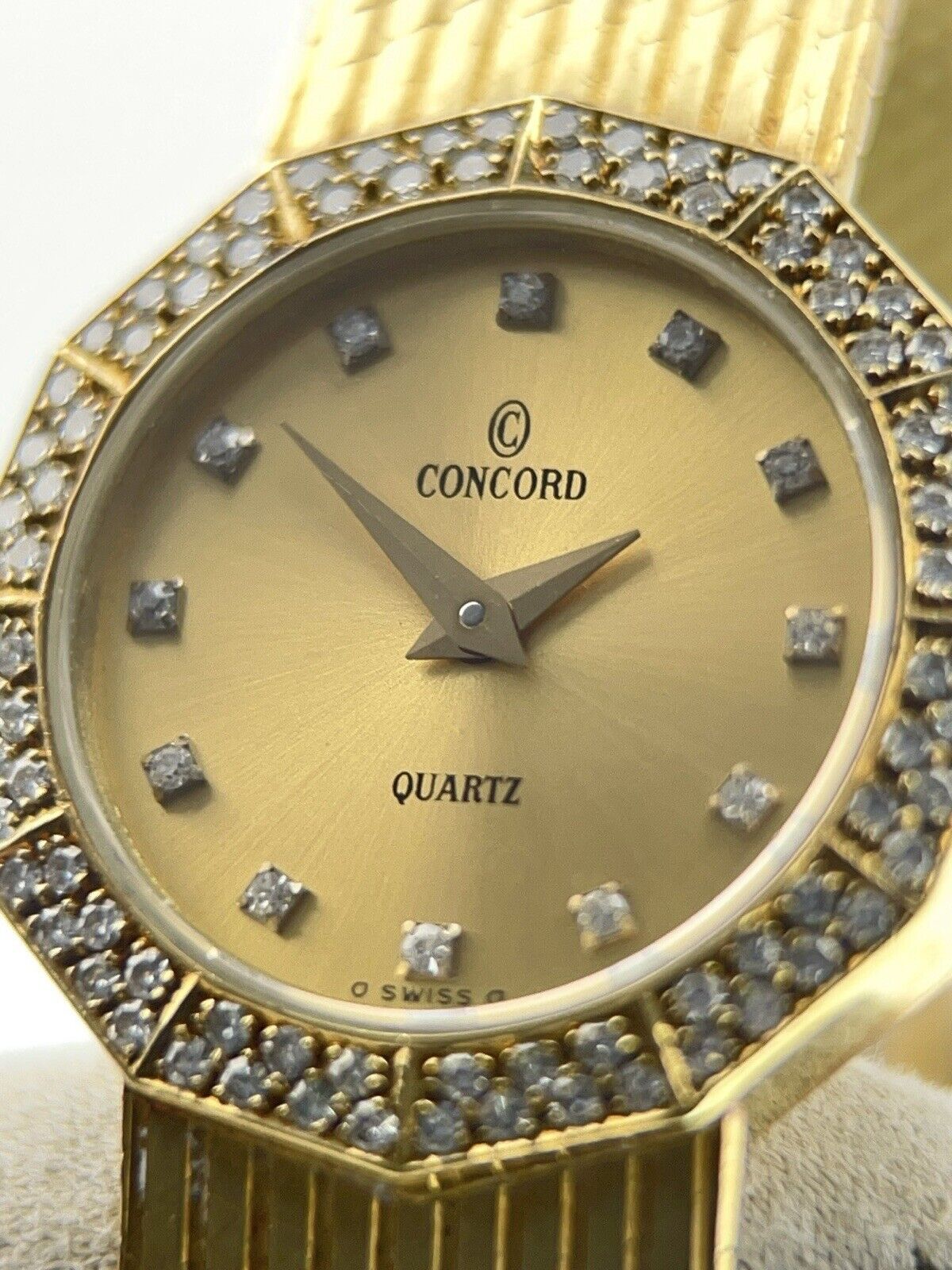 Concord 14k Gold 21mm Quartz Movement Gold Tone Dial Women's Watch 21 61 156