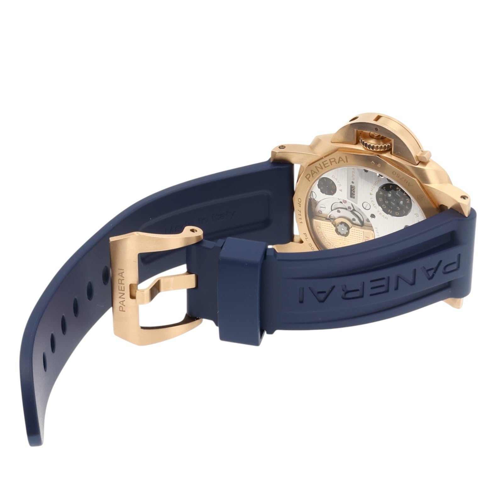 Panerai Luminor Perpetual Calendar Blue Dial Rose Gold 44mm PAM00742 -  Full Set