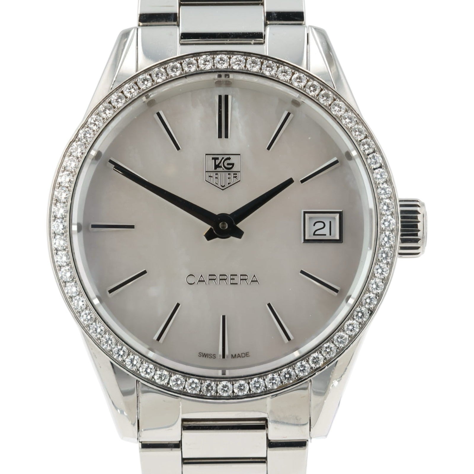 Tag Heuer Carrera Lady MOP Dial Stainless Steel 32mm Quartz Men’s Watch WAR1315
