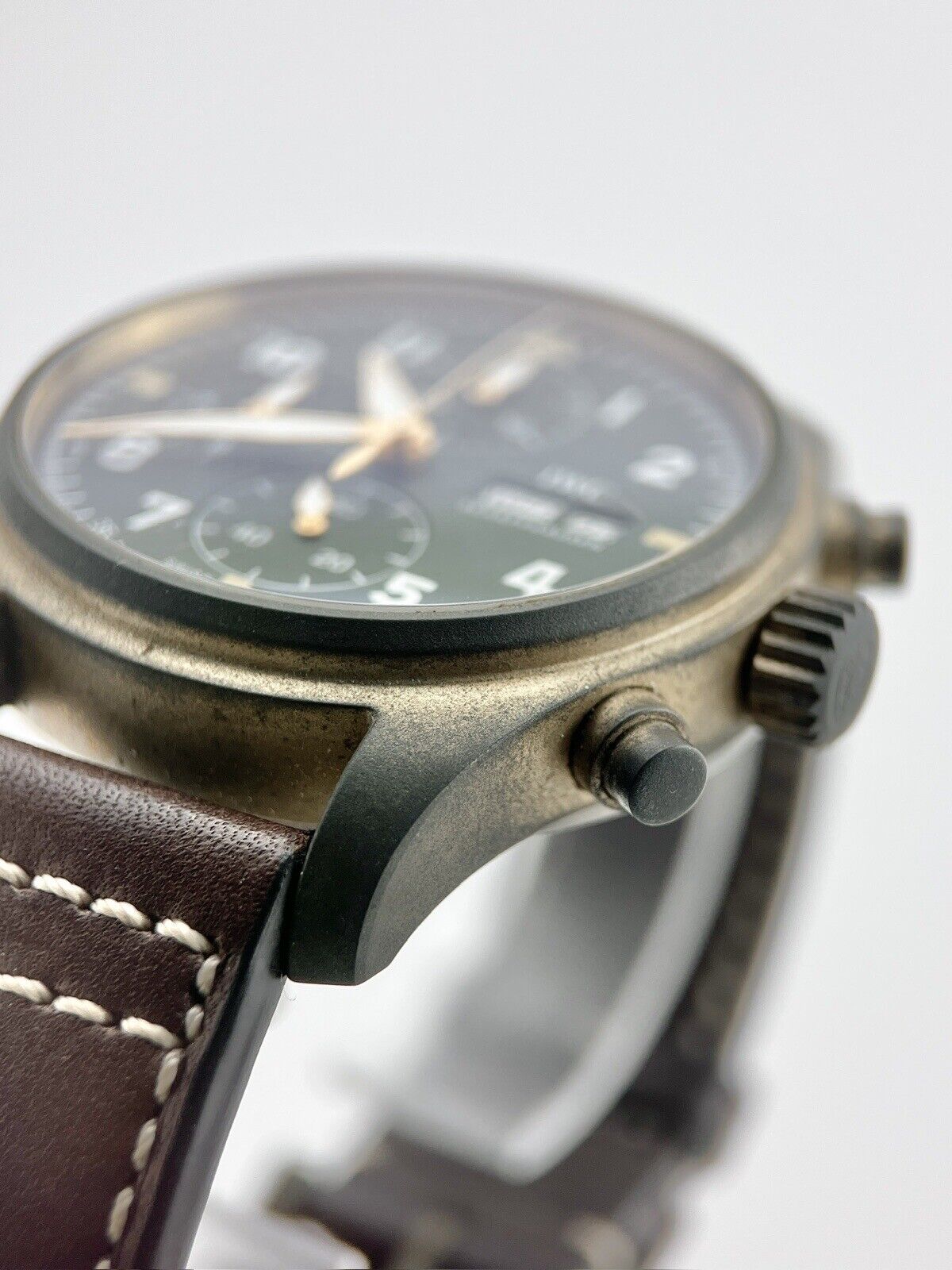 IWC Pilot's Watch Spitfire Chronograph Bronze Green Dial 41mm IW387902 B&Ps