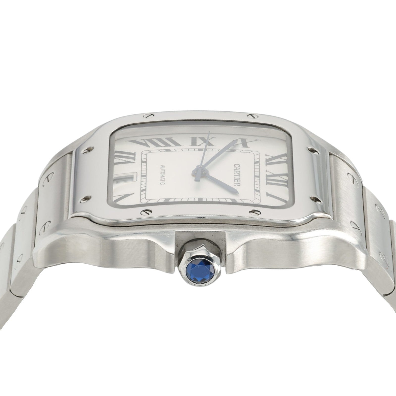 Cartier Santos Silver Color Dial Stainless Steel 39x47mm Automatic Mens WSSA0018