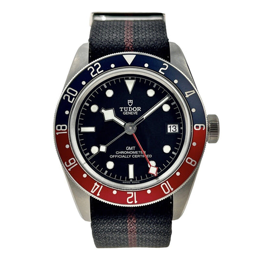 TUDOR Black Bay Pepsi GMT M79830RB-0003 On Fabric Strap Automatic Men’s Watch