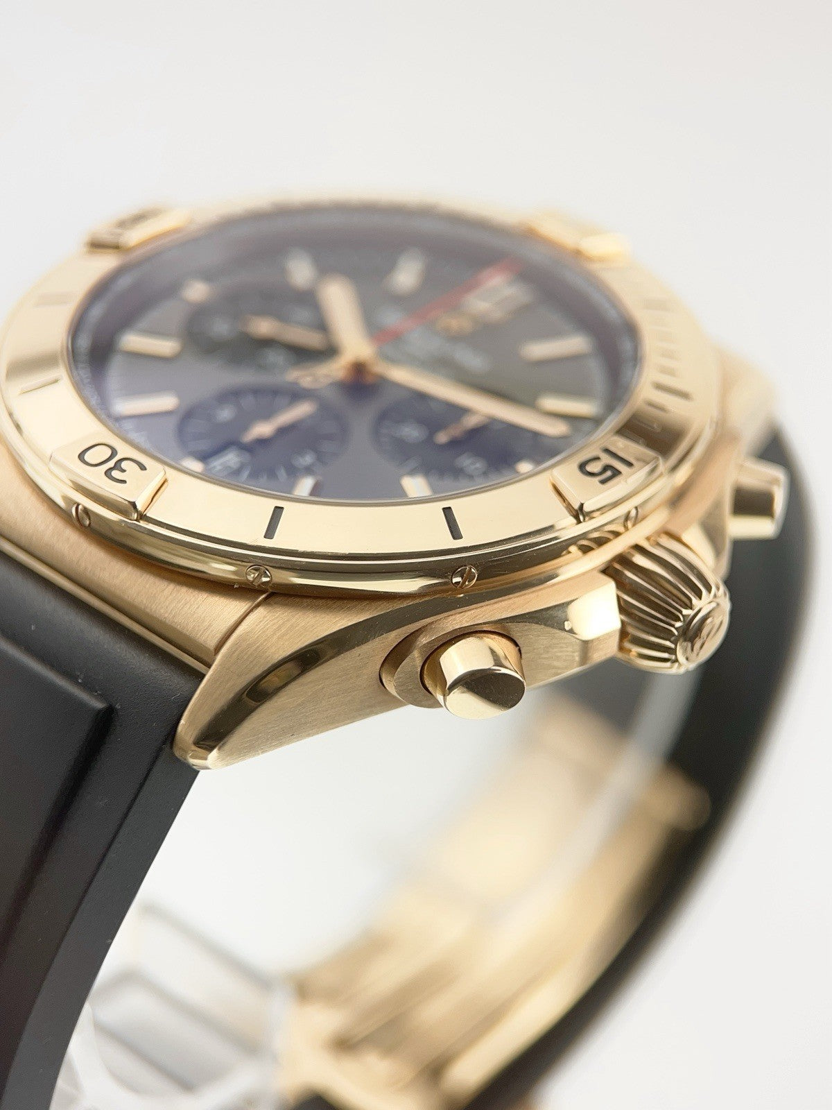 Breitling Chronomat 18k Rose Gold Gray Dial 42mm Automatic Mens Watch RB0134