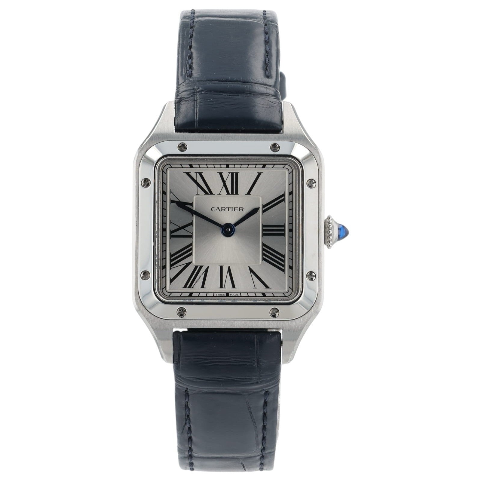 Cartier Santos Small Model Silver Roman Dial Women's Quartz Watch WSSA0086