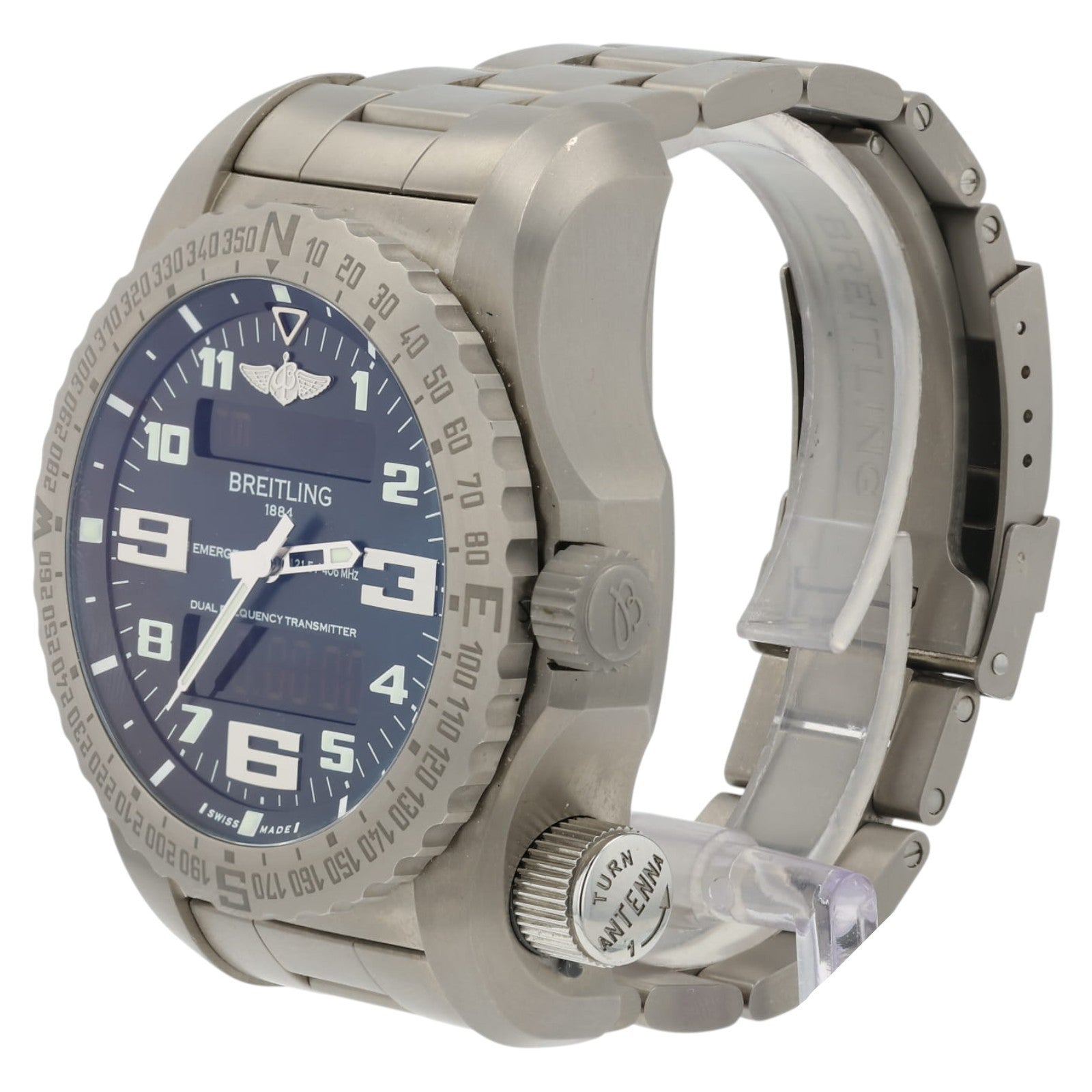 Breitling Emergency Black Dial Titanium 51mm Quartz Mens Watch E76325
