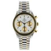 Omega Speedmaster Reduced White Dial 18k Yellow Gold & Steel 39mm Mens 175.0033