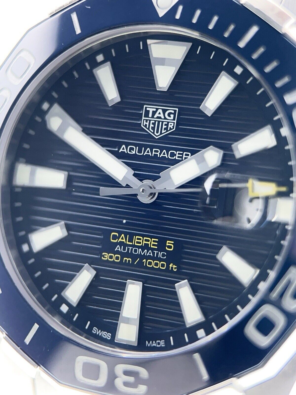 Tag Heuer Aquaracer Stainless Steel Blue Dial 43mm Automatic Mens Watch WAY201B