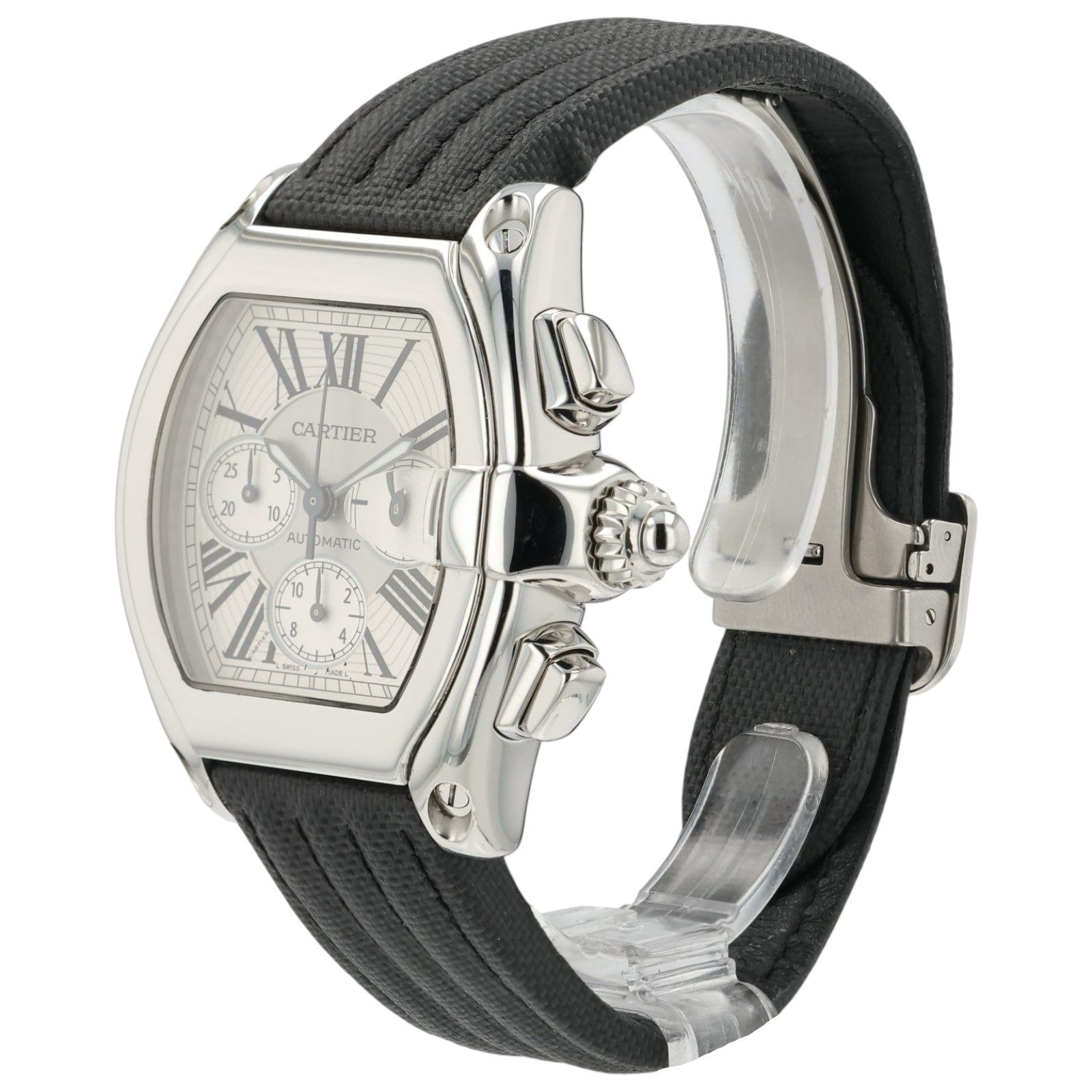 Cartier Roadster Silver Dial Stainless Steel 43mm Automatic Mens Watch W62019X6
