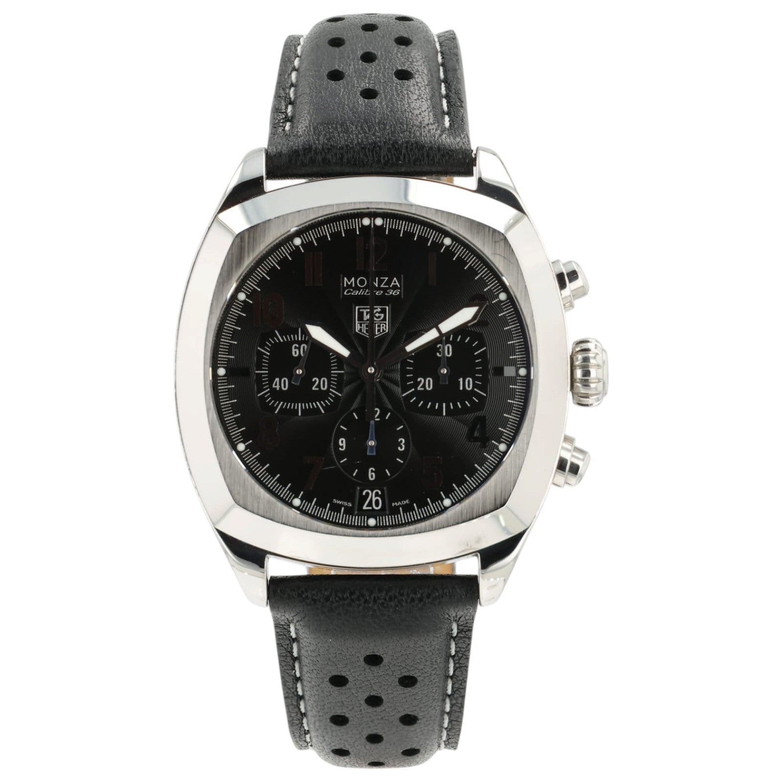 Tag Heuer Monza Black Dial Steel 38mm Automatic Chronograph Mens Watch CR5110