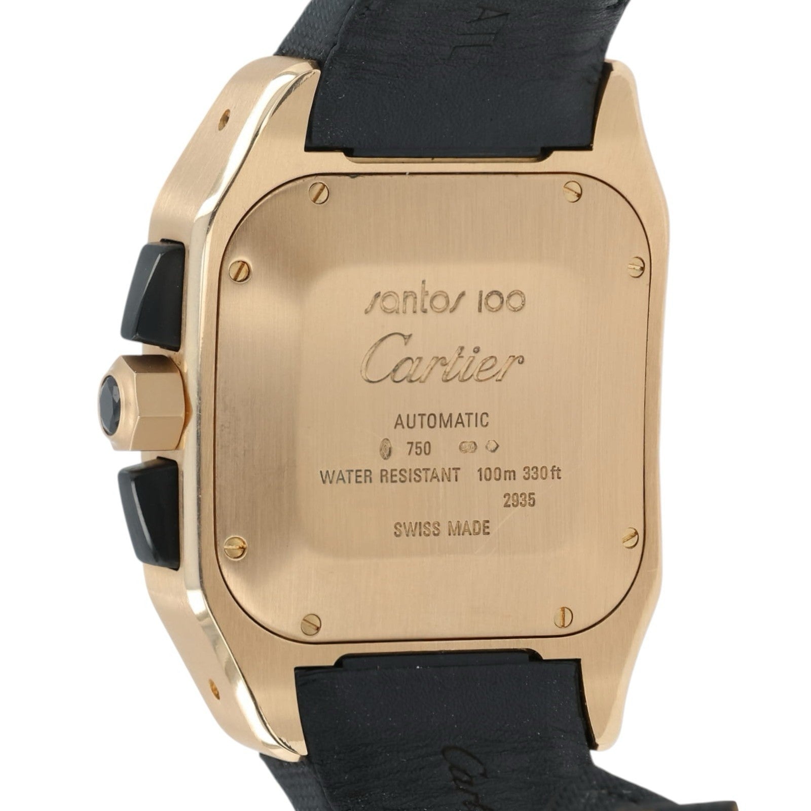 Cartier Santos XL Chrono Black Dial 18k Rose Gold 46mm Auto Men’s Watch W2020003