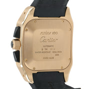 Cartier Santos XL Chrono Black Dial 18k Rose Gold 46mm Auto Men’s Watch W2020003