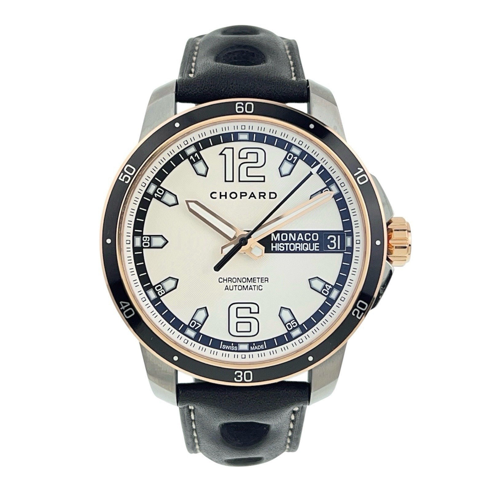 Chopard Grand Prix Titanium 18k Rose Gold Grey Dial 44mm Auto Watch 168568-9001