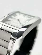 Cartier Tank Anglaise XL Stainless Steel Roman Automatic Men's Watch 3507