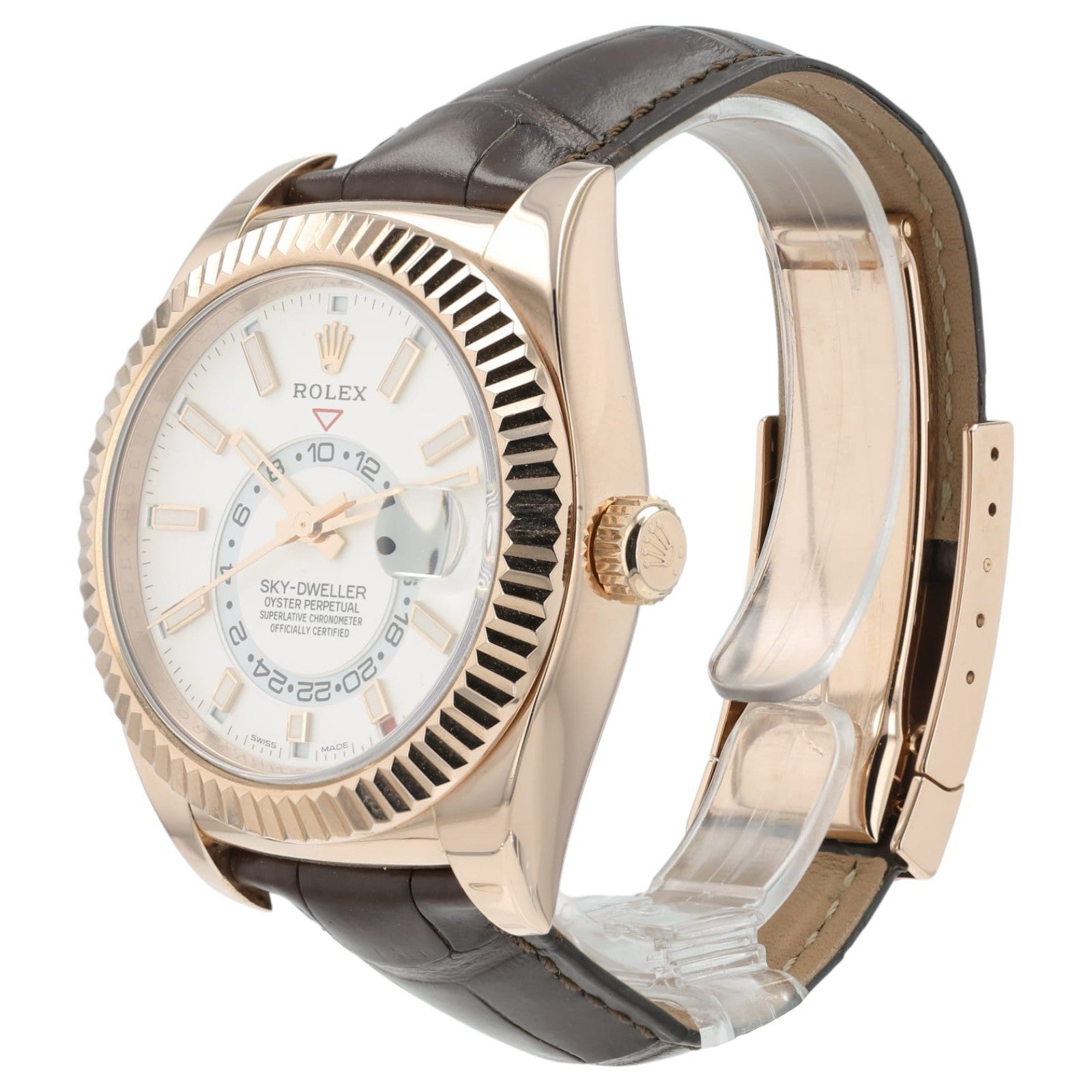 Rolex Sky-Dweller White Dial 18k Rose Gold 42mm Automatic Men’s Watch 326135