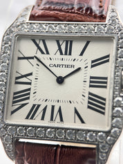 Cartier Santos Dumont Manual Wind 35mm 18k White Gold - AM Diamonds