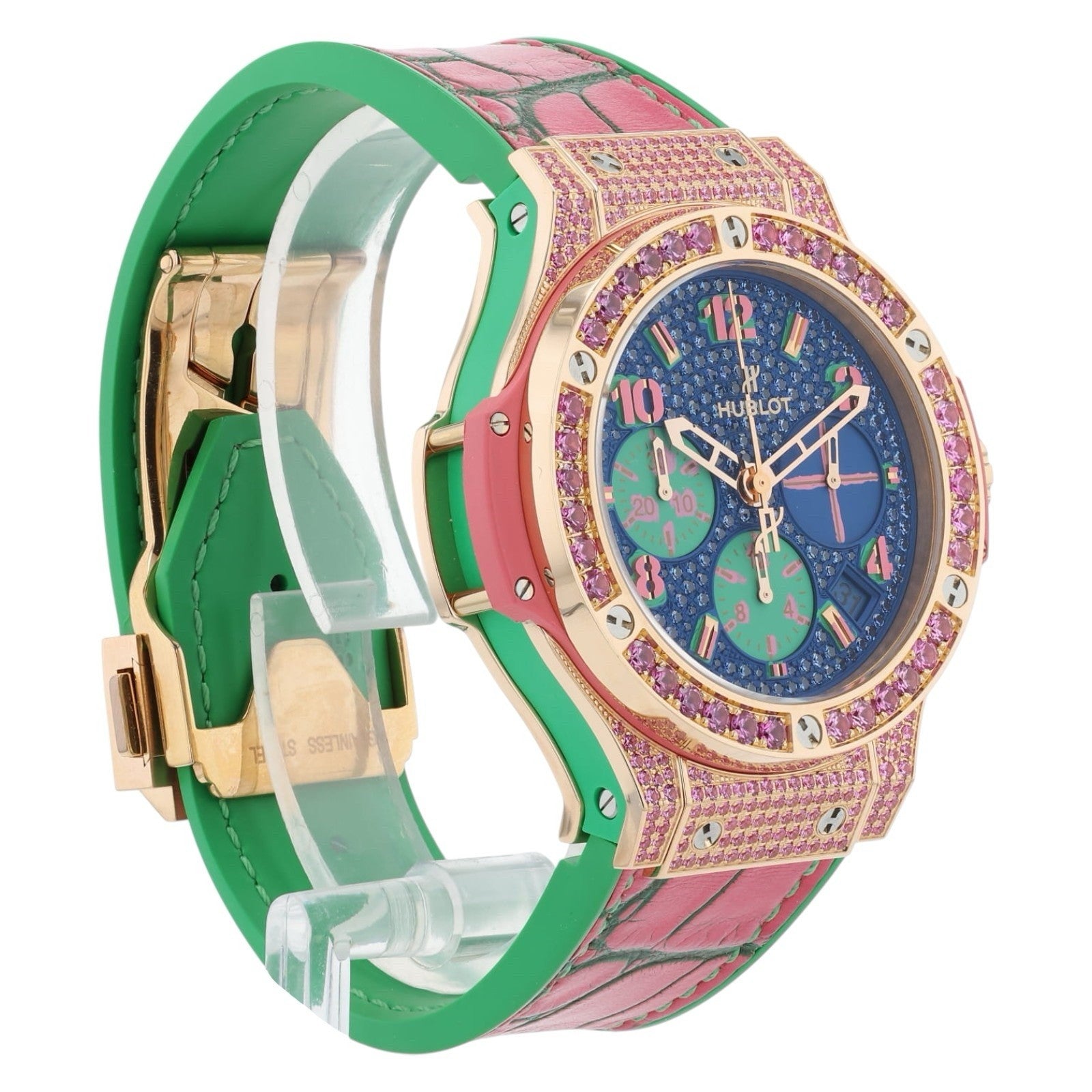 Hublot Big Bang Pop Art Blue Dial 18k Rose Gold 41mm Mens 341.PP.9089.LR.1633