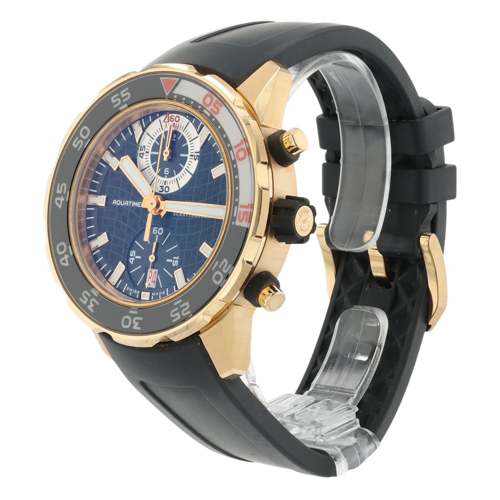 IWC Aquatimer 18k Rose Gold Black Dial 44mm Automatic Men's Watch IW376903