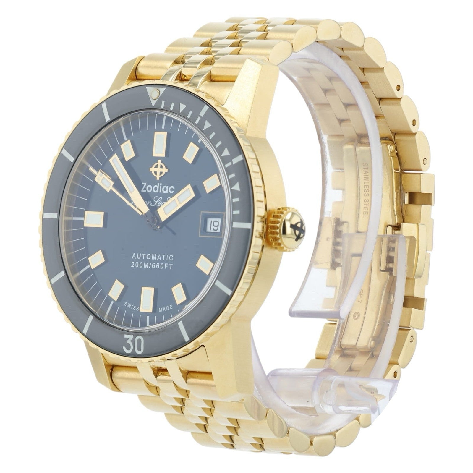Zodiac Super Sea Wolf Blue Dial 18k Gold Plated 40mm Automatic Men’s ZO9308
