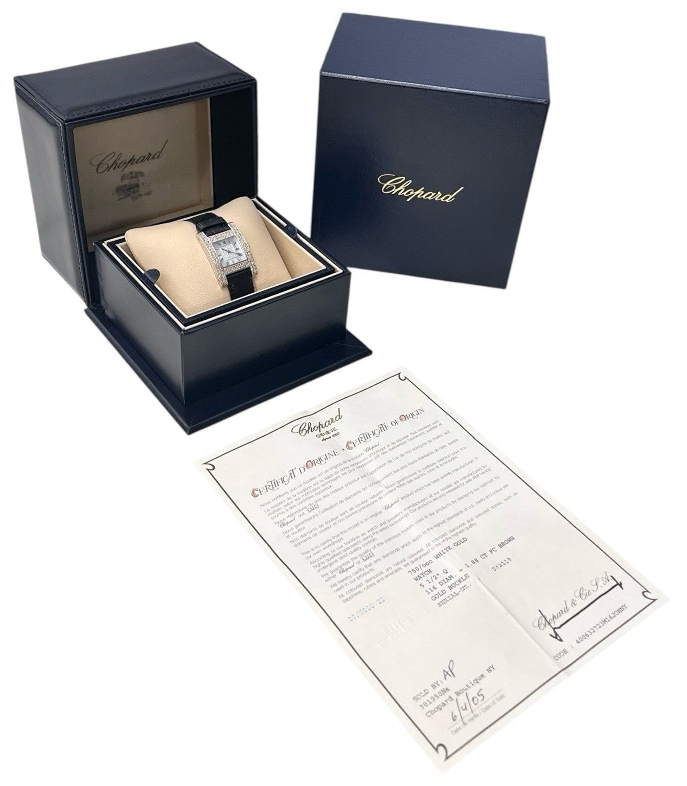 Chopard Your Hours 18k White Gold MOP Dial 24mm Quartz Women’s Watch 13/6818-55