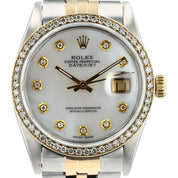 Rolex Datejust 36 Gold & Steel Mother Of Pearl Dial 36mm Automatic Men’s 16013