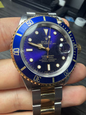 Rolex Submariner Date Gold & Steel Blue/Purple Dial 40mm Automatic Men’s 16613
