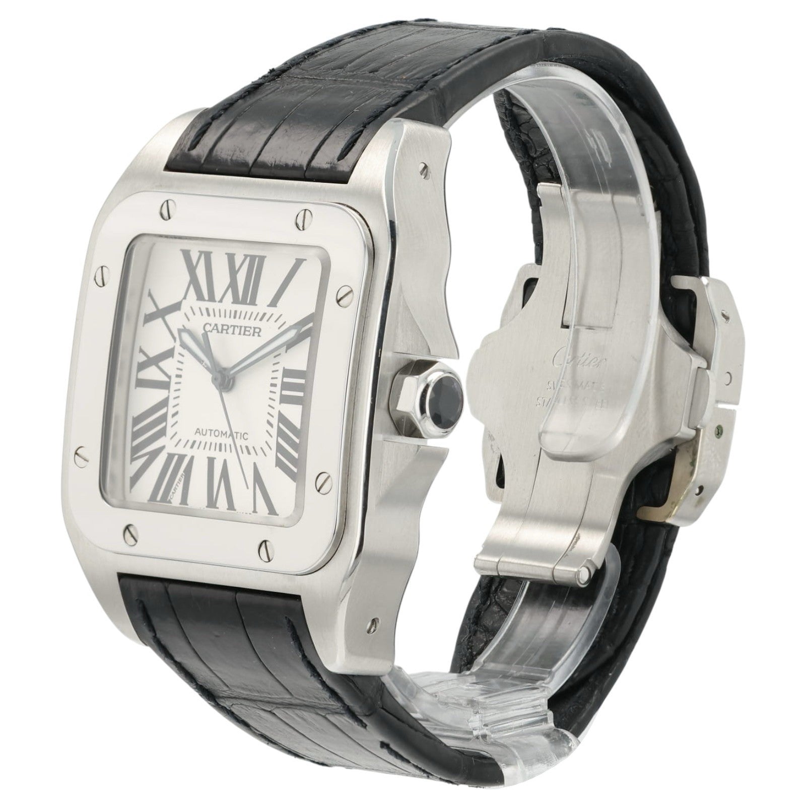Cartier Santos Silver Dial Stainless Steel 38mm Automatic Men’s Watch W20076X8