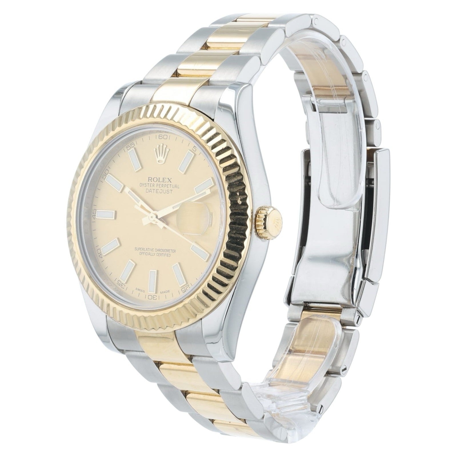 Rolex Datejust II Gold & Steel Champagne Dial 41mm Automatic Men’s Watch 116333