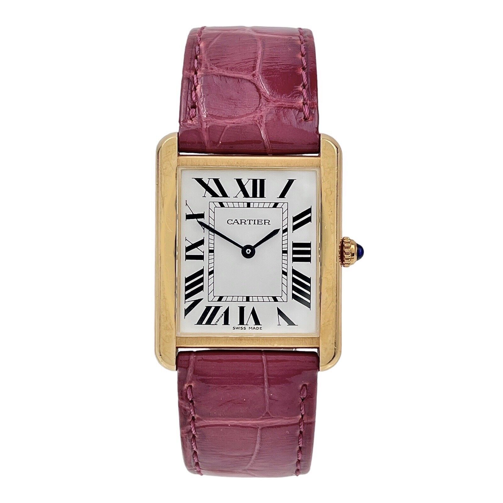 Cartier Tank Solo 18k Gold 3167 27.5mm Quartz Unisex Watch Roman Numerals