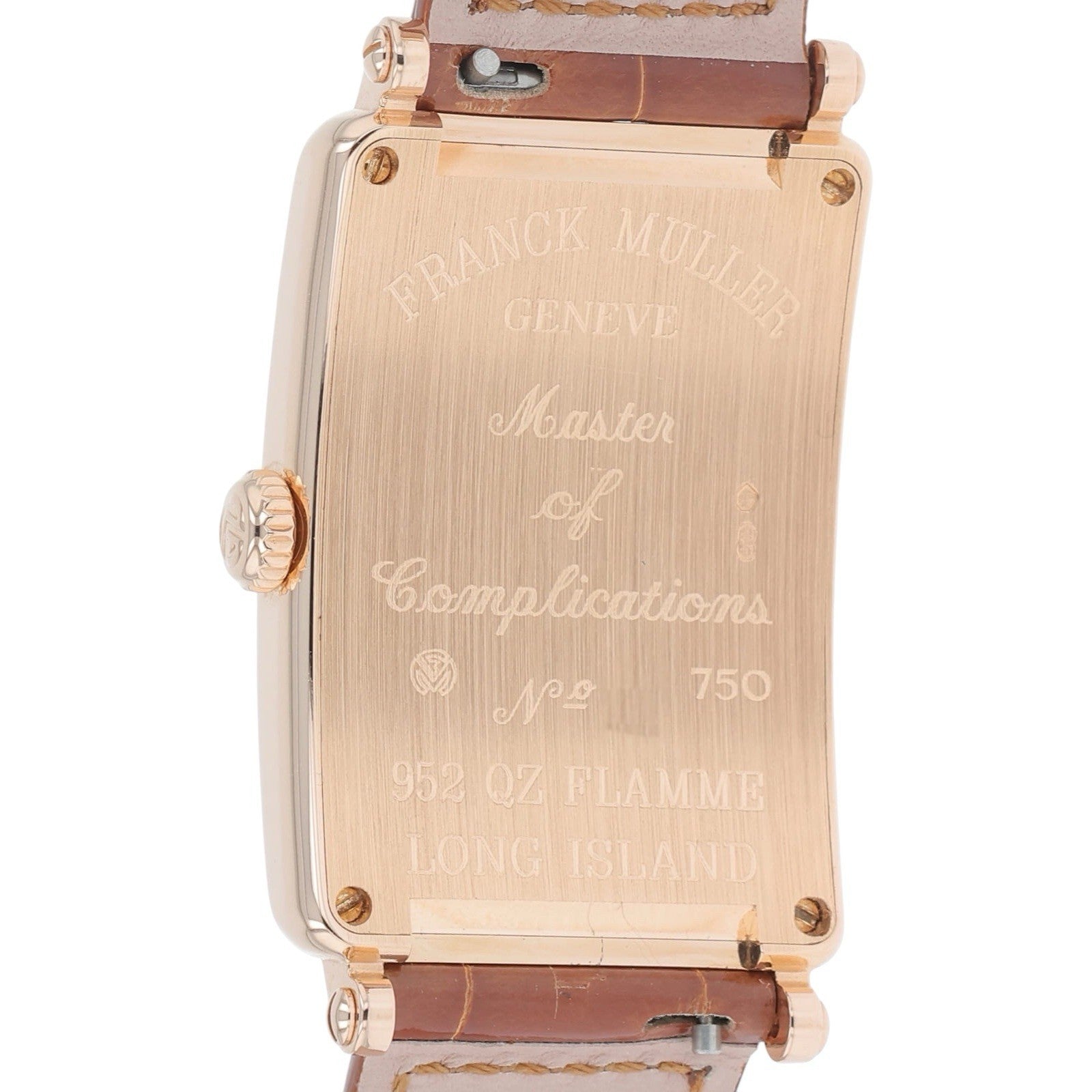 Franck Muller Long Island 18k Rose Gold Salmon Dial 36x26mm Quartz Watch 952QZ