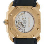 Bulgari Octo 18k Rose Gold Black Dial 41mm Automatic Mens Watch BGO P 41 G