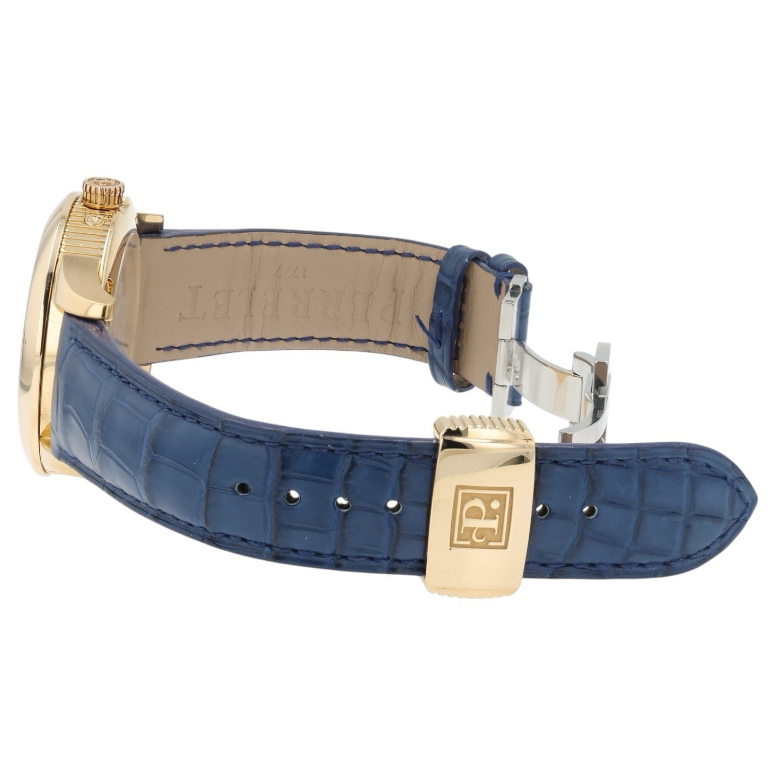 Perrelet Moon Phase Cream & Blue Dial 18k Yellow Gold 40mm Automatic Watch A3013