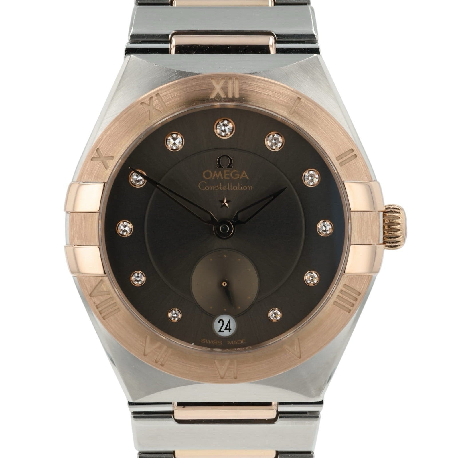 Omega Constellation Brown Dial Rose Gold & Steel 34mm Watch 131.20.34.20.63.001