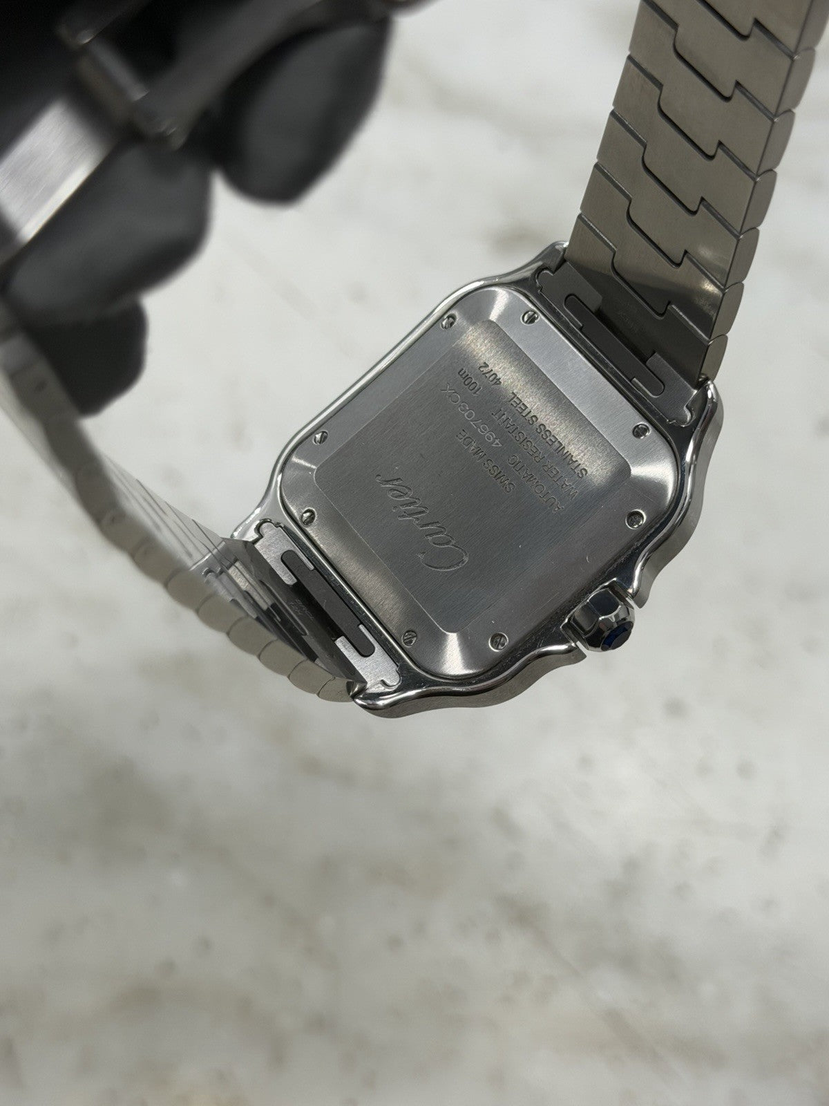 2023 Cartier Santos de Cartier Steel Blue Dial 39.8mm Auto Mens Watch WSSA0030