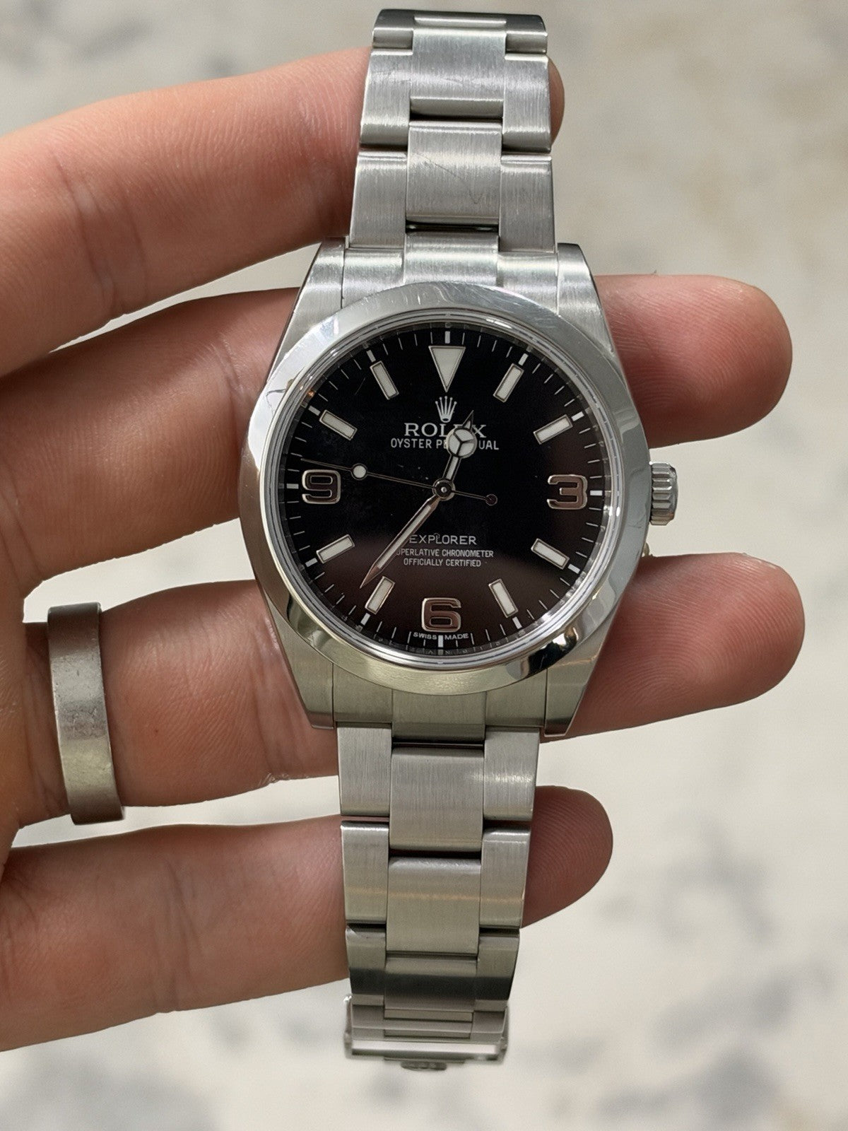 2012 Rolex Explorer Steel 39mm MK1 Auto Men’s Watch 214270 W/ Card - READ