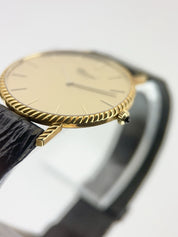 Chopard Geneve 18k Gold Champagne Dial 32mm Quartz Mens Watch 1077