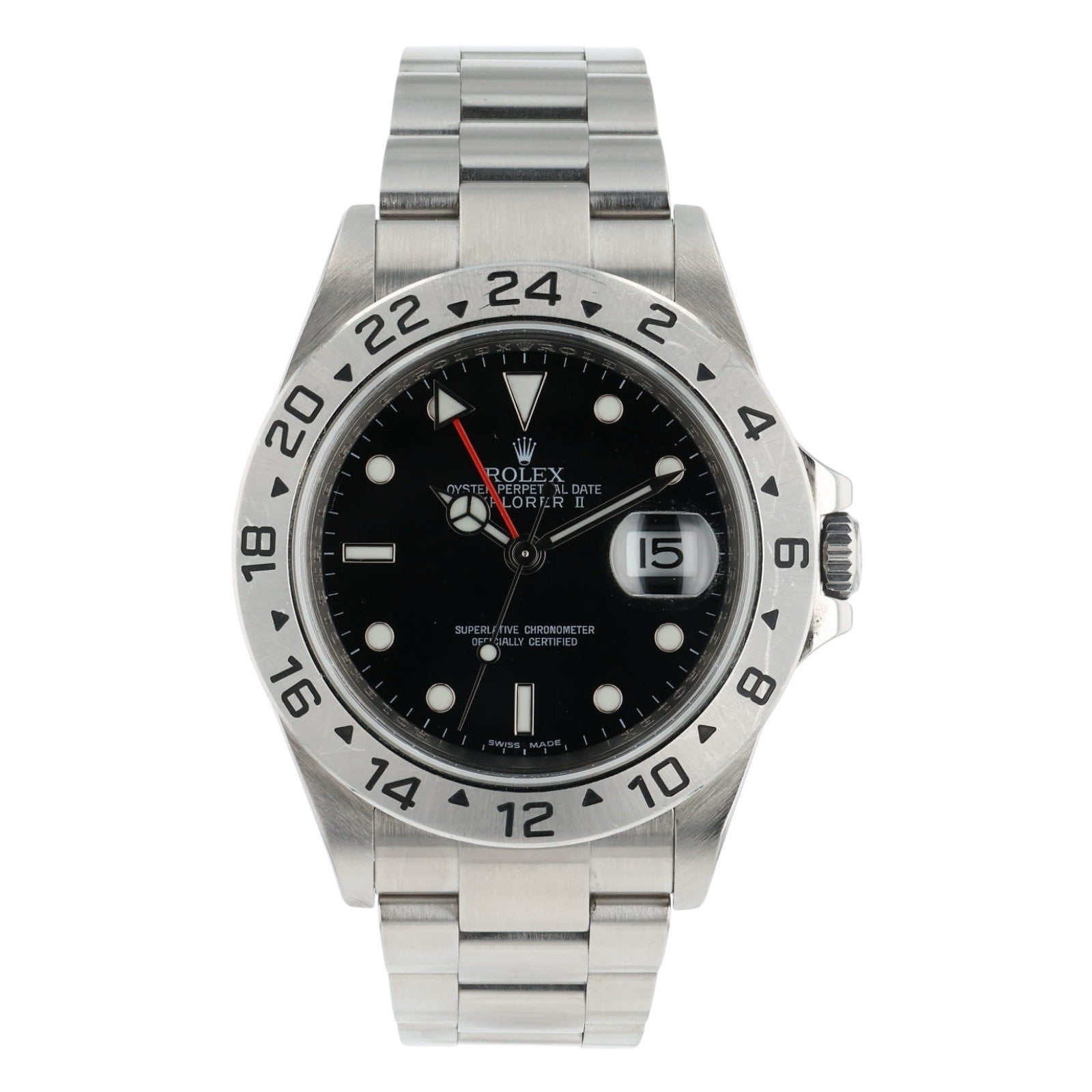 Rolex Explorer II Stainless Steel Black Dial 40mm Automatic Mens Watch 16570