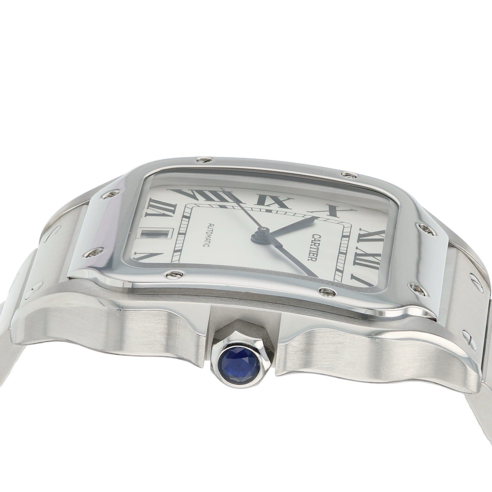 Cartier Santos Large Steel Silver Dial 39x47mm Automatic Mens Watch WSSA0018