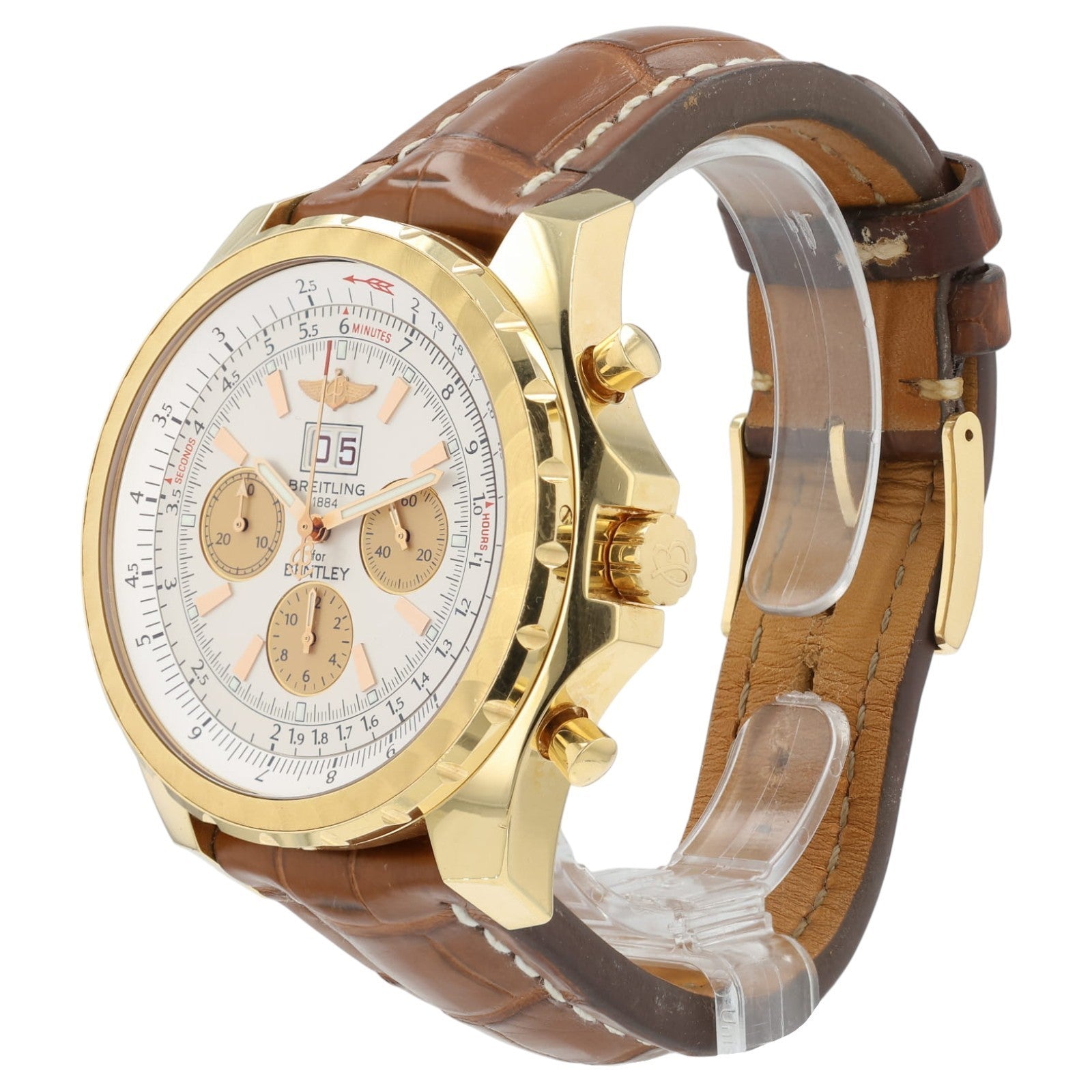 Breitling Bentley Silver Color Dial 18k Rose Gold 48mm Automatic Mens H44363