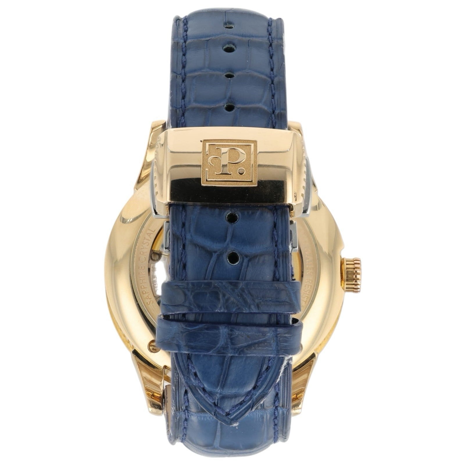 Perrelet Moon Phase Cream & Blue Dial 18k Yellow Gold 40mm Automatic Watch A3013