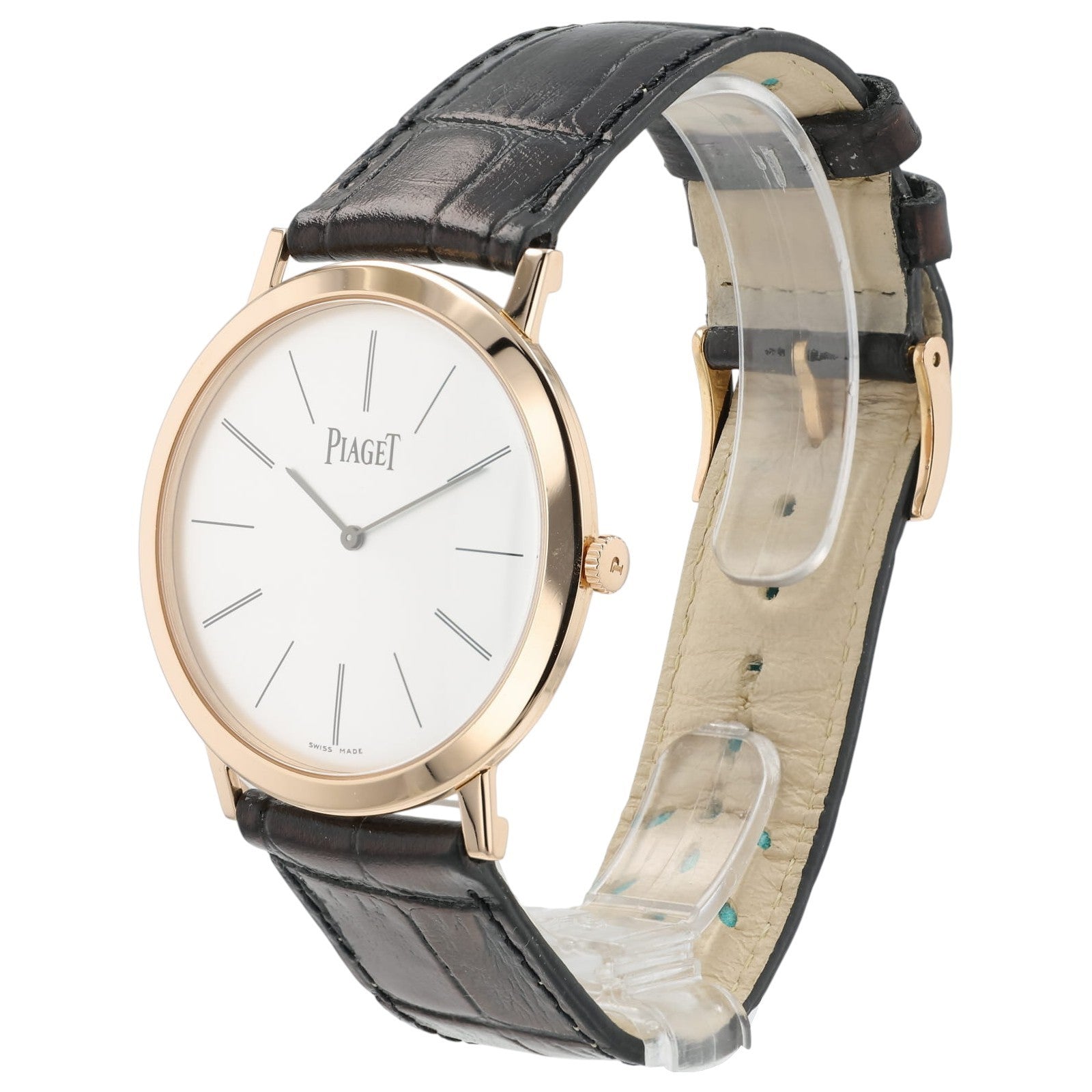 Piaget Altiplano Mecanique Silver Dial 18k Rose Gold 38mm Manual Wind P10321
