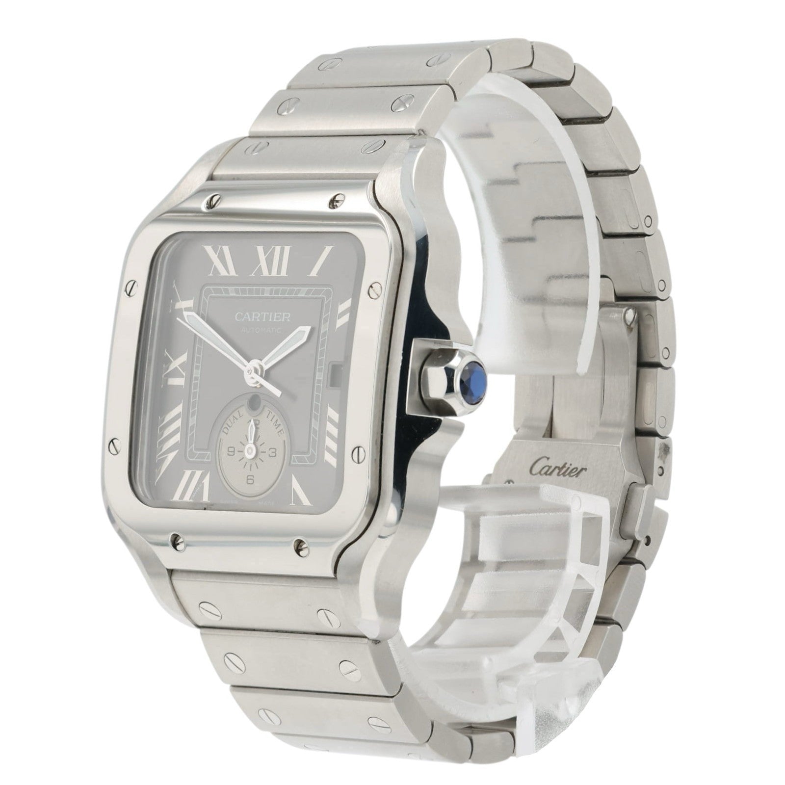 Cartier Santos Dial Time Gray Dial Steel 40.2mm Automatic Men’s Watch WSSA0076