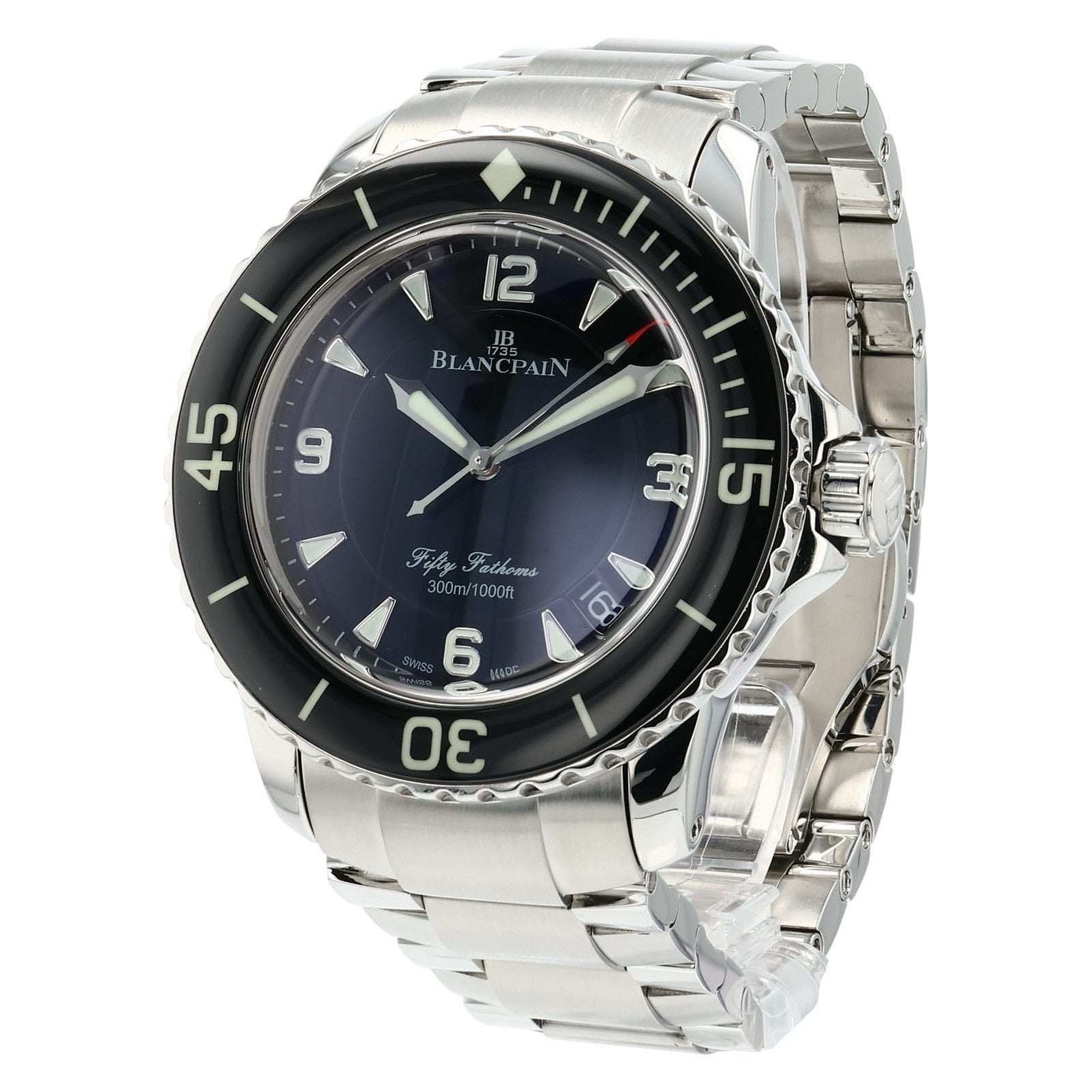 Blancpain Fifty Fathoms Stainless Steel Black Dial 45mm Automatic Men’s Watch
