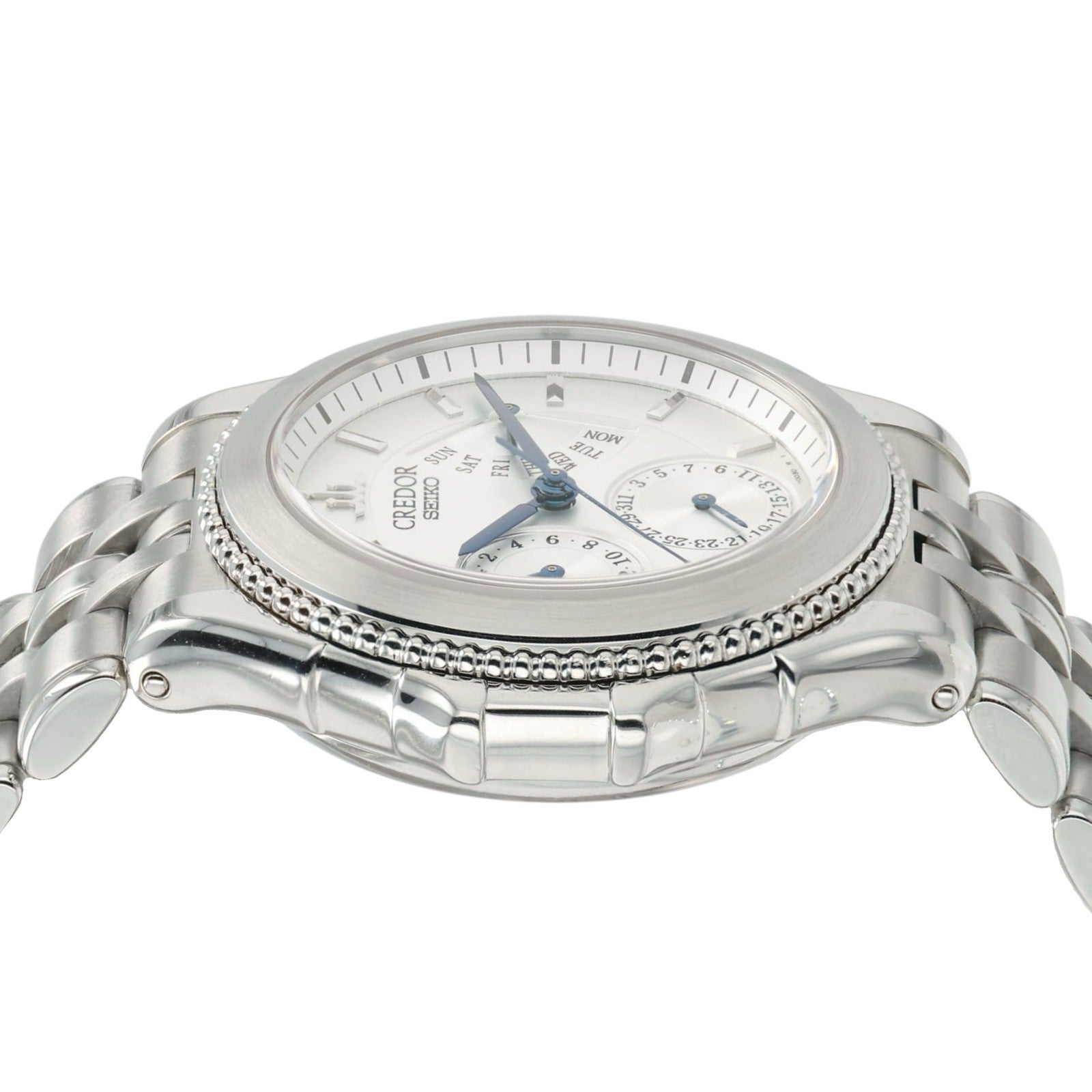 Credor Pacific Retrograde Silver Dial Steel 40mm Automatic Men's Watch GCBG997